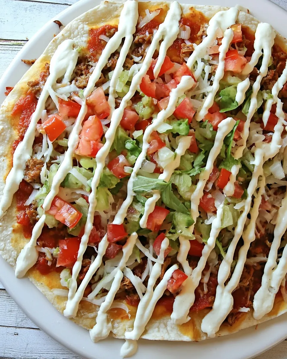 Healthy Skinny Taco Pizza recipe photo