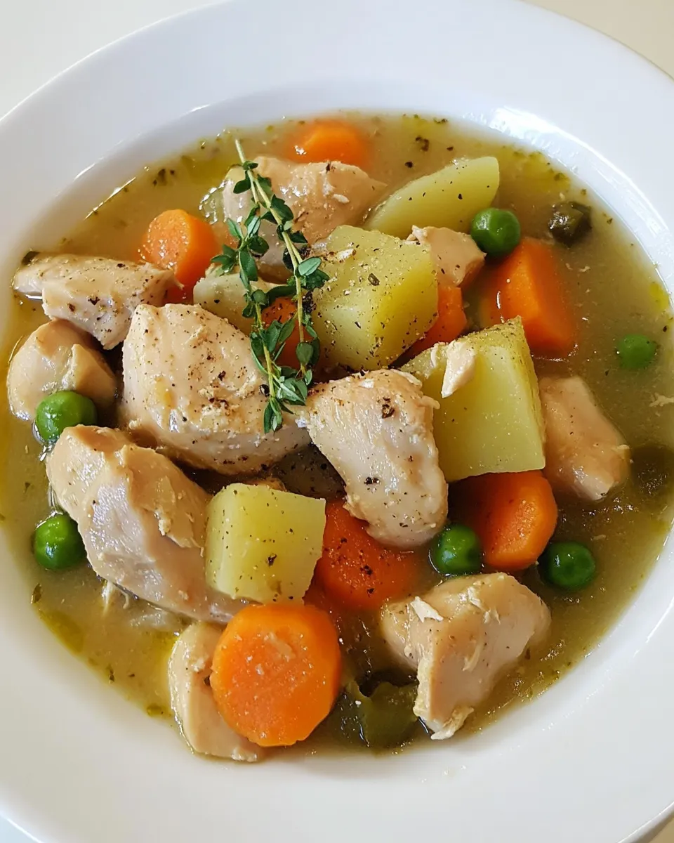 Delicious Slow Cooker Chicken Stew shot