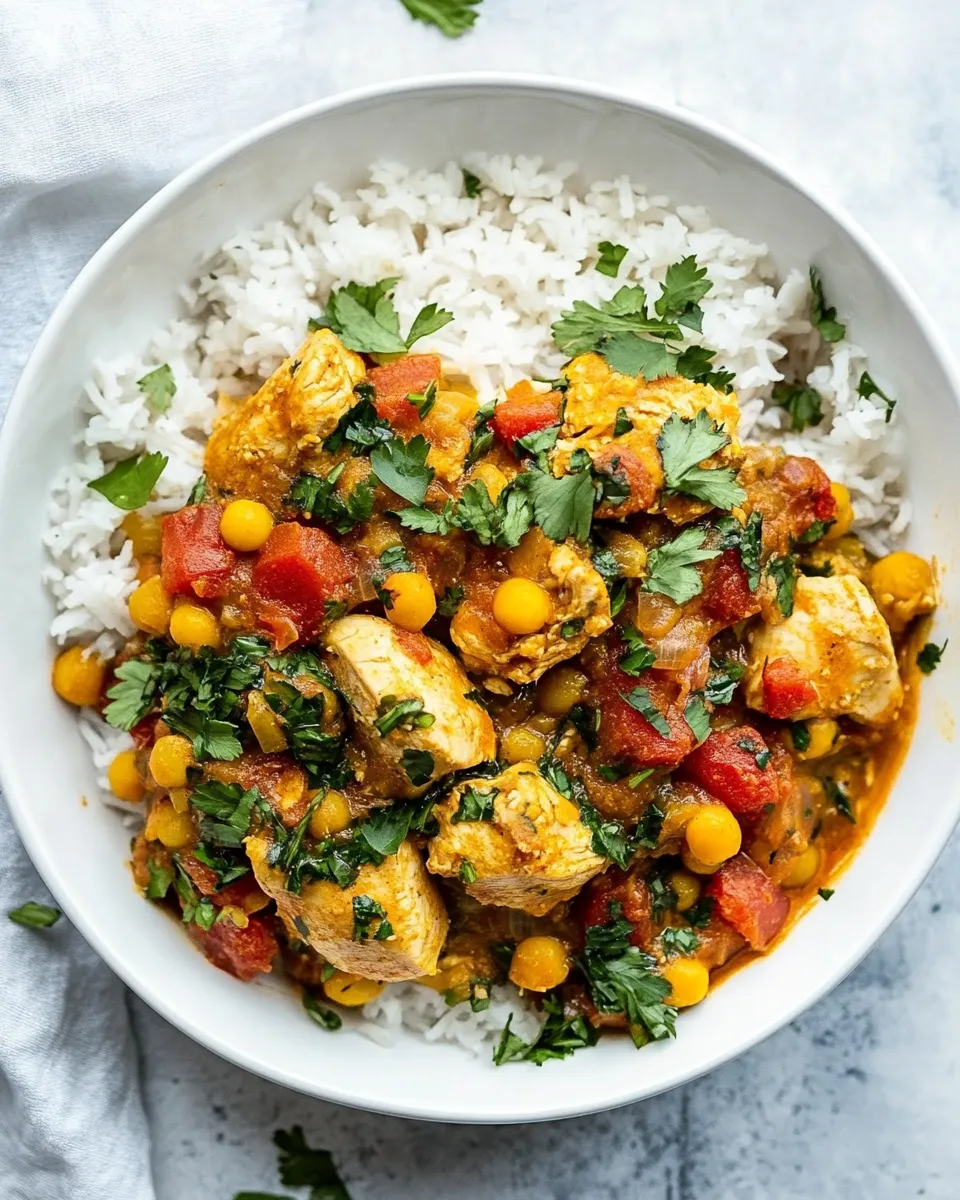 Easy Slow Cooker Chicken and Chick Pea Tagine shot