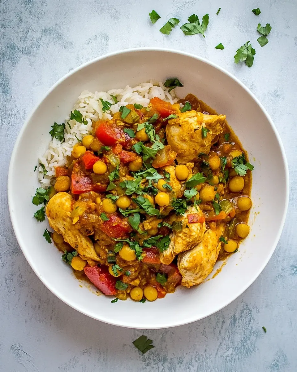 Delicious Slow Cooker Chicken and Chick Pea Tagine recipe image