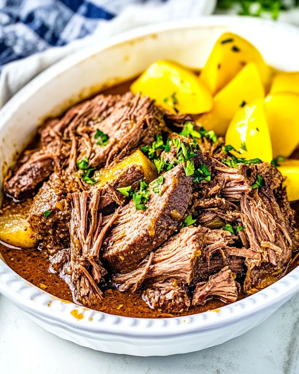 Easy Slow Cooker Mississippi Pot Roast recipe photo