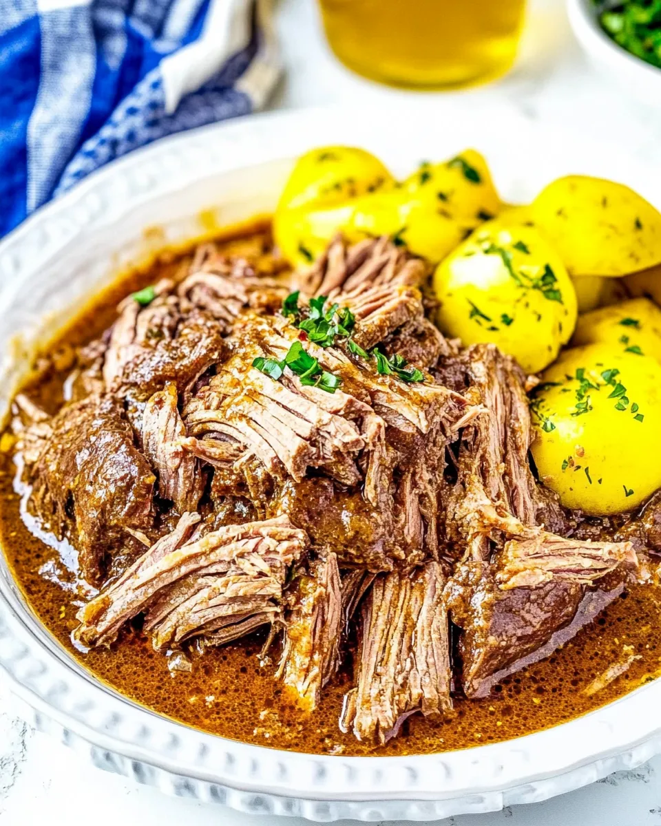 Delicious Slow Cooker Mississippi Pot Roast shot