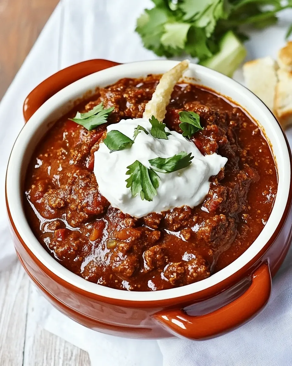 Delicious Slow Cooker Texas Chili shot