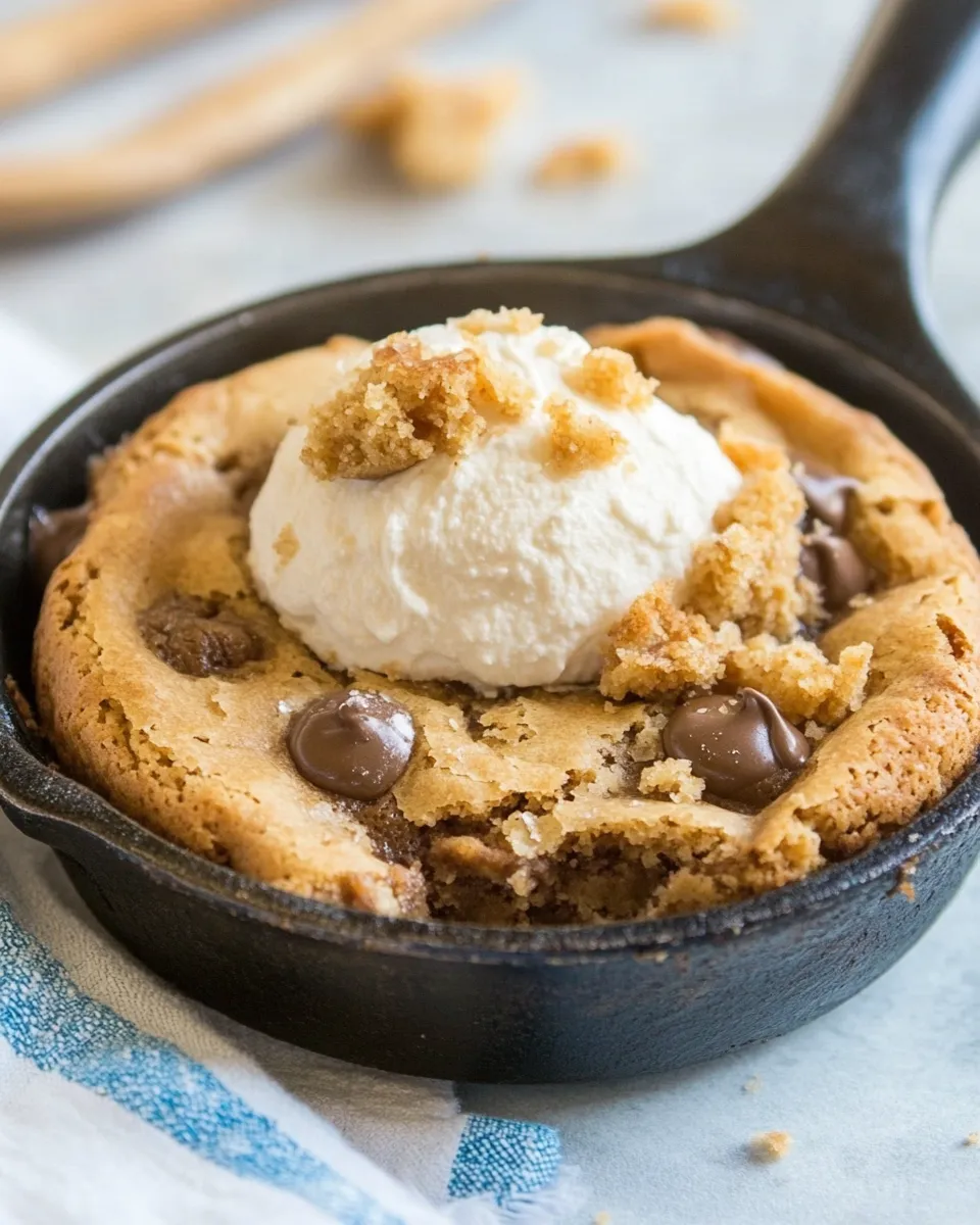 Delicious Small Batch Skillet Blondie for two image