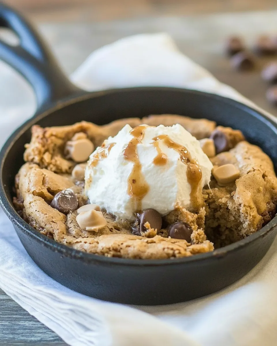 Quick Small Batch Skillet Blondie for two dish photo