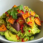 Homemade Smashed Avocados with Sweet Potato Chips photo