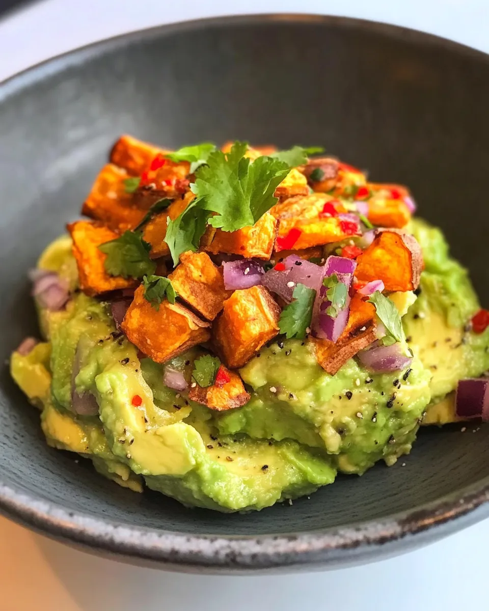 Delicious Smashed Avocados with Sweet Potato Chips image