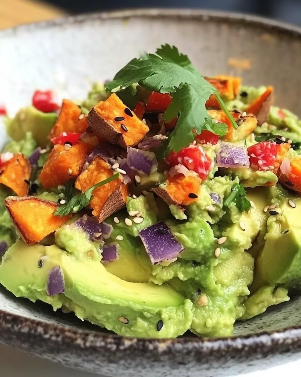 Easy Smashed Avocados with Sweet Potato Chips recipe photo