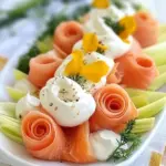 Easy Smoked Salmon Roses with Endive and Creme Fraiche photo