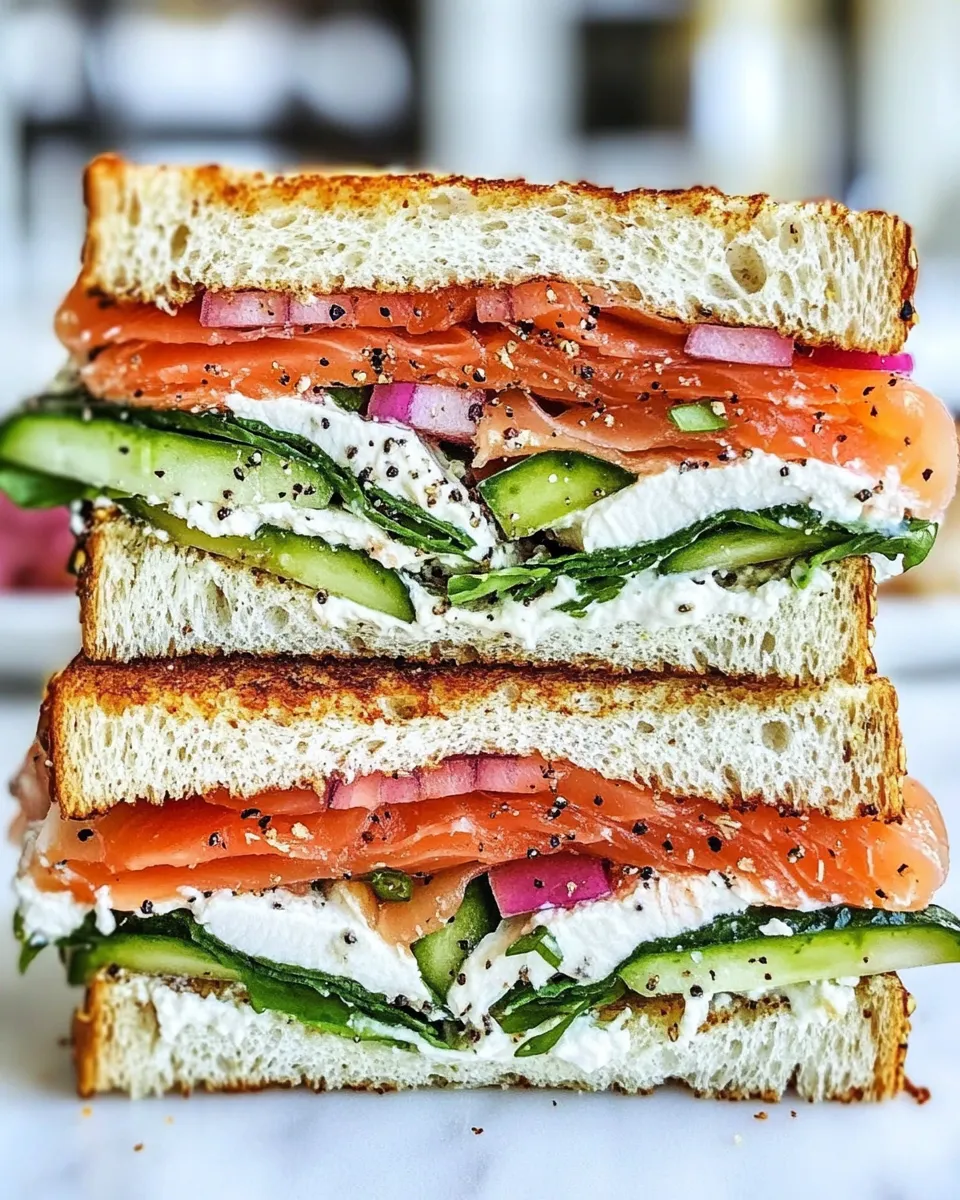 Homemade Smoked Salmon Sandwich photo