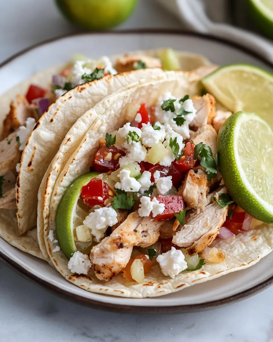 Delicious Smoky Roasted Chicken Tacos with Spicy Goat Cheese Queso. image