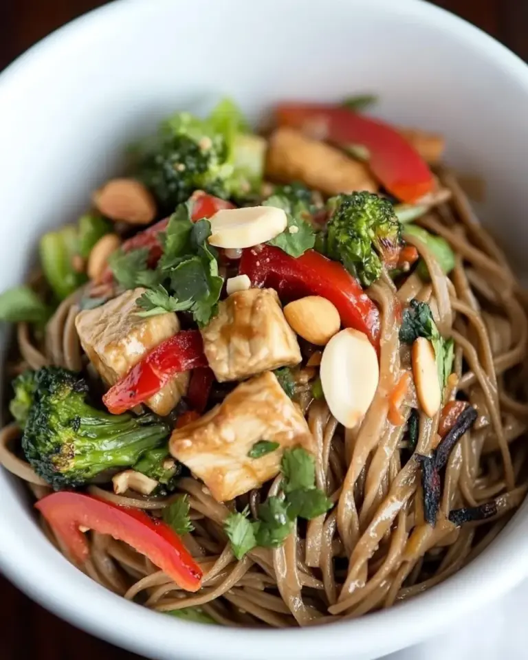 Easy Soba Noodle Stir-Fry with Spicy Almond Butter Sauce photo