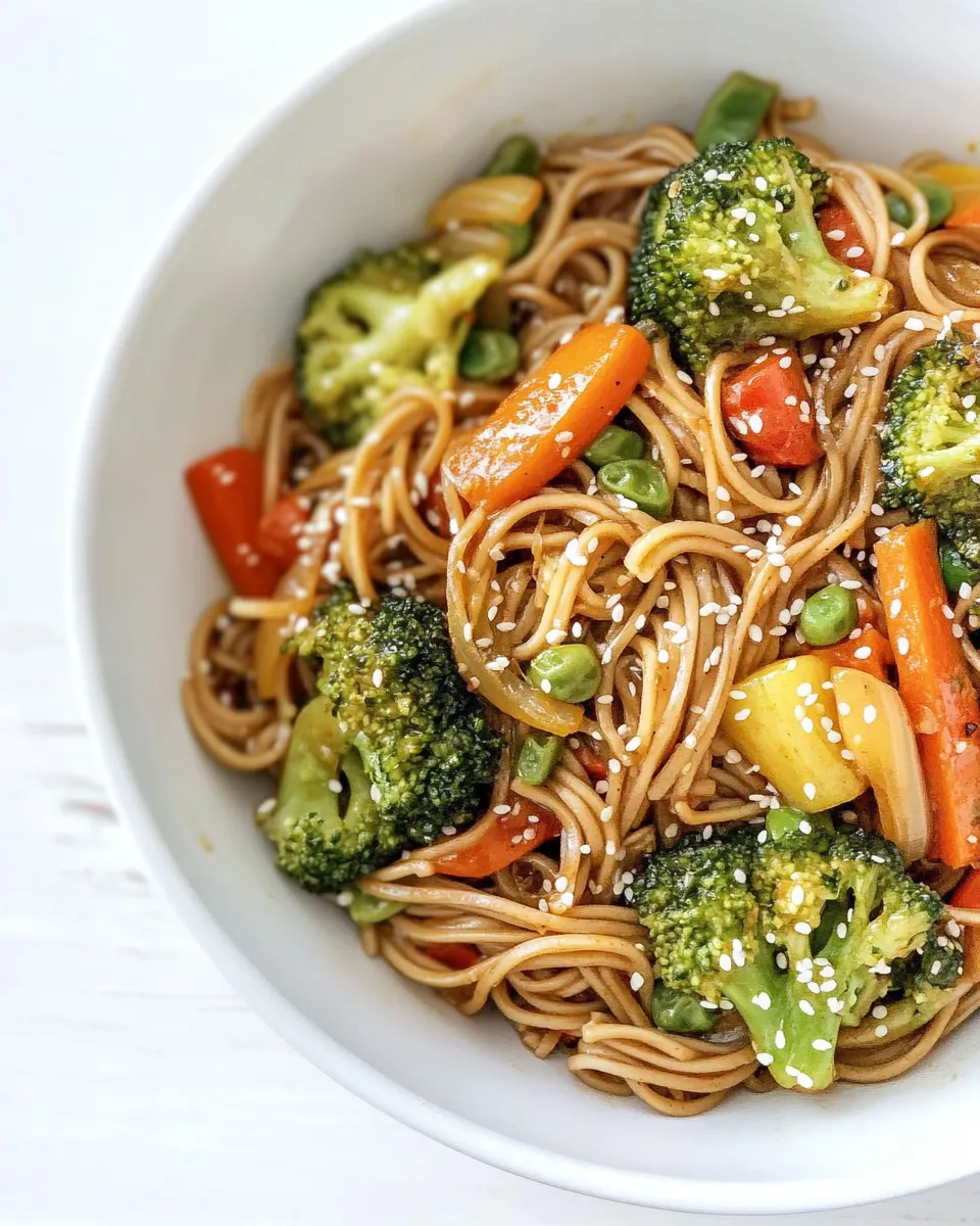 Quick Soba Noodle Veggie Stir Fry shot