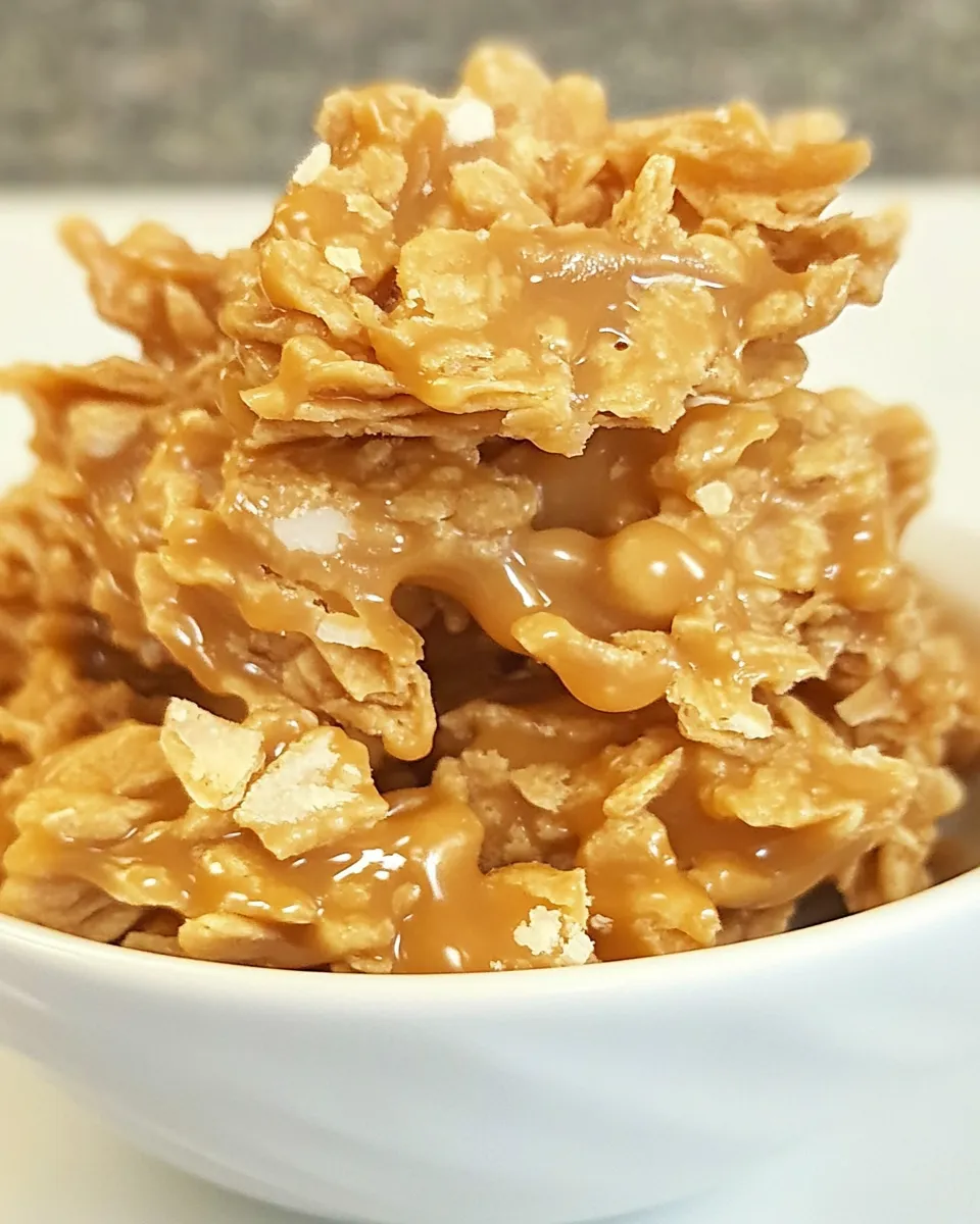 Easy Soft and Chewy Caramel Clusters food shot