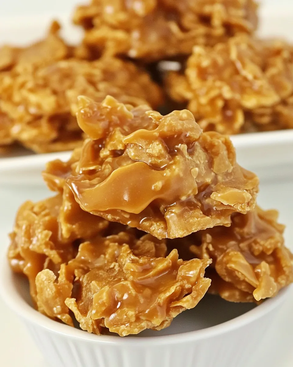 Delicious Soft and Chewy Caramel Clusters plate image