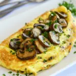 Homemade Souffle Omelette with Mushrooms photo