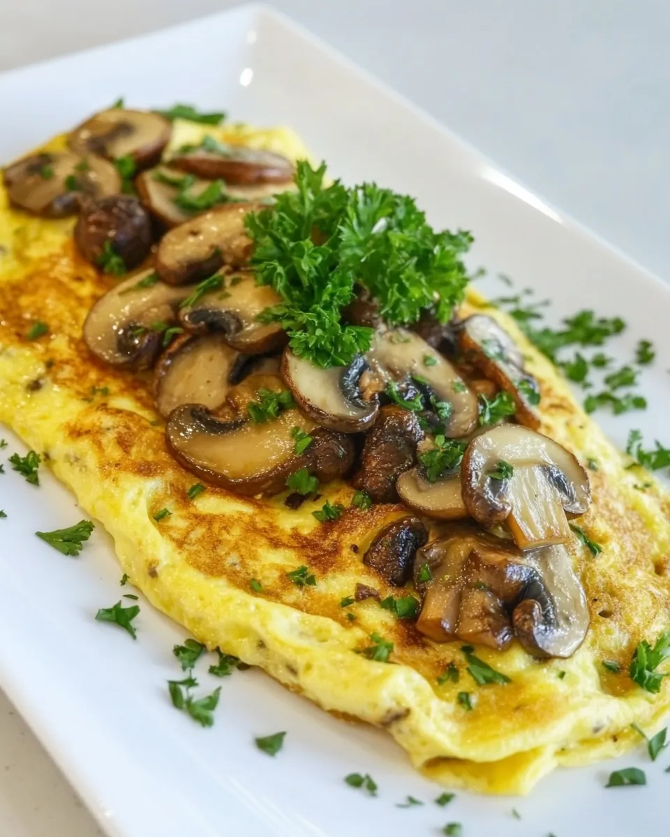 Classic Souffle Omelette with Mushrooms image