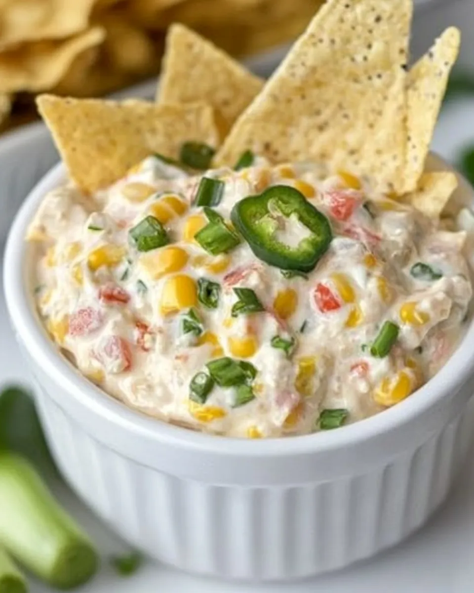 Delicious Sour Cream Corn Dip shot