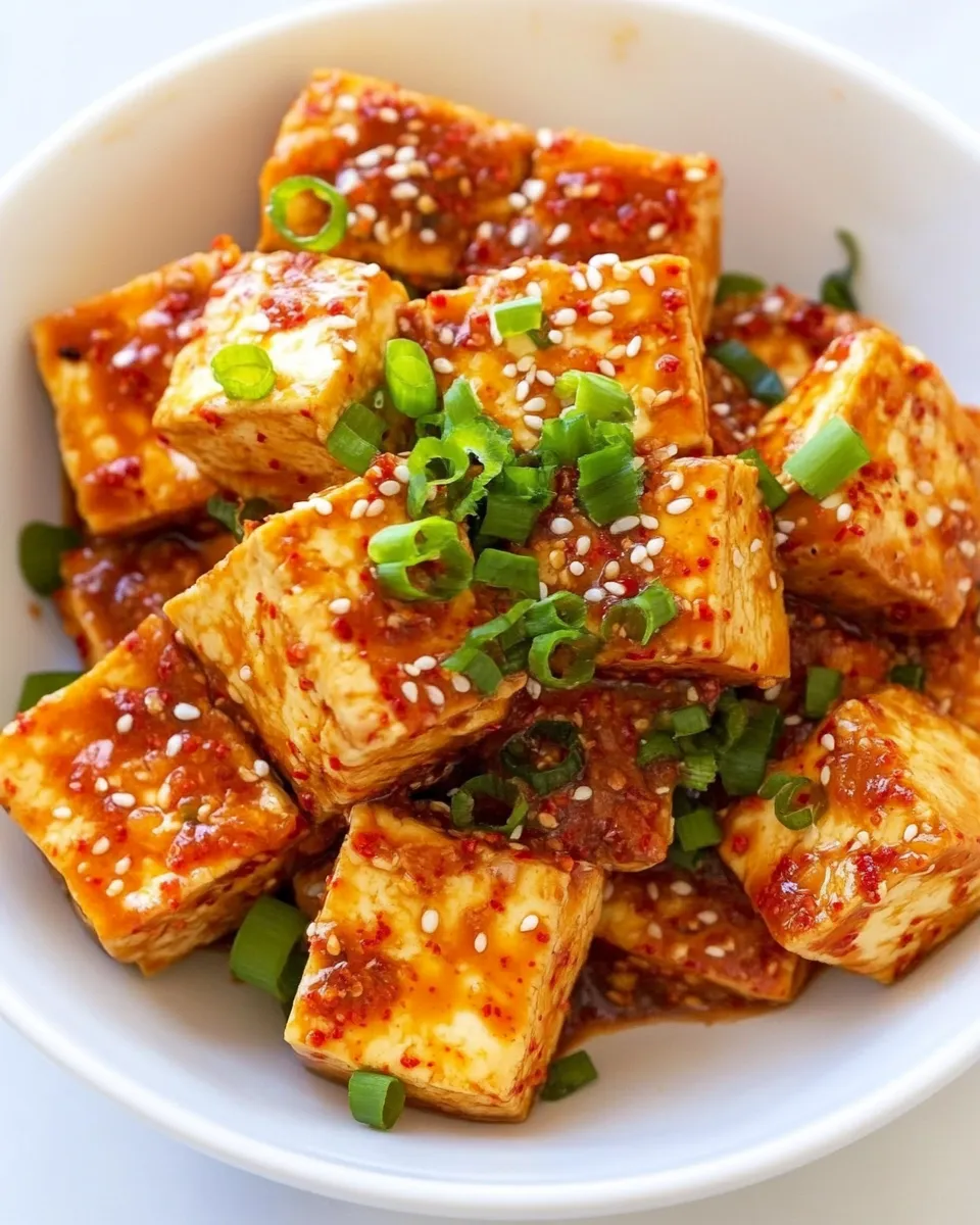 Tasty Spicy Korean Tofu dish photo
