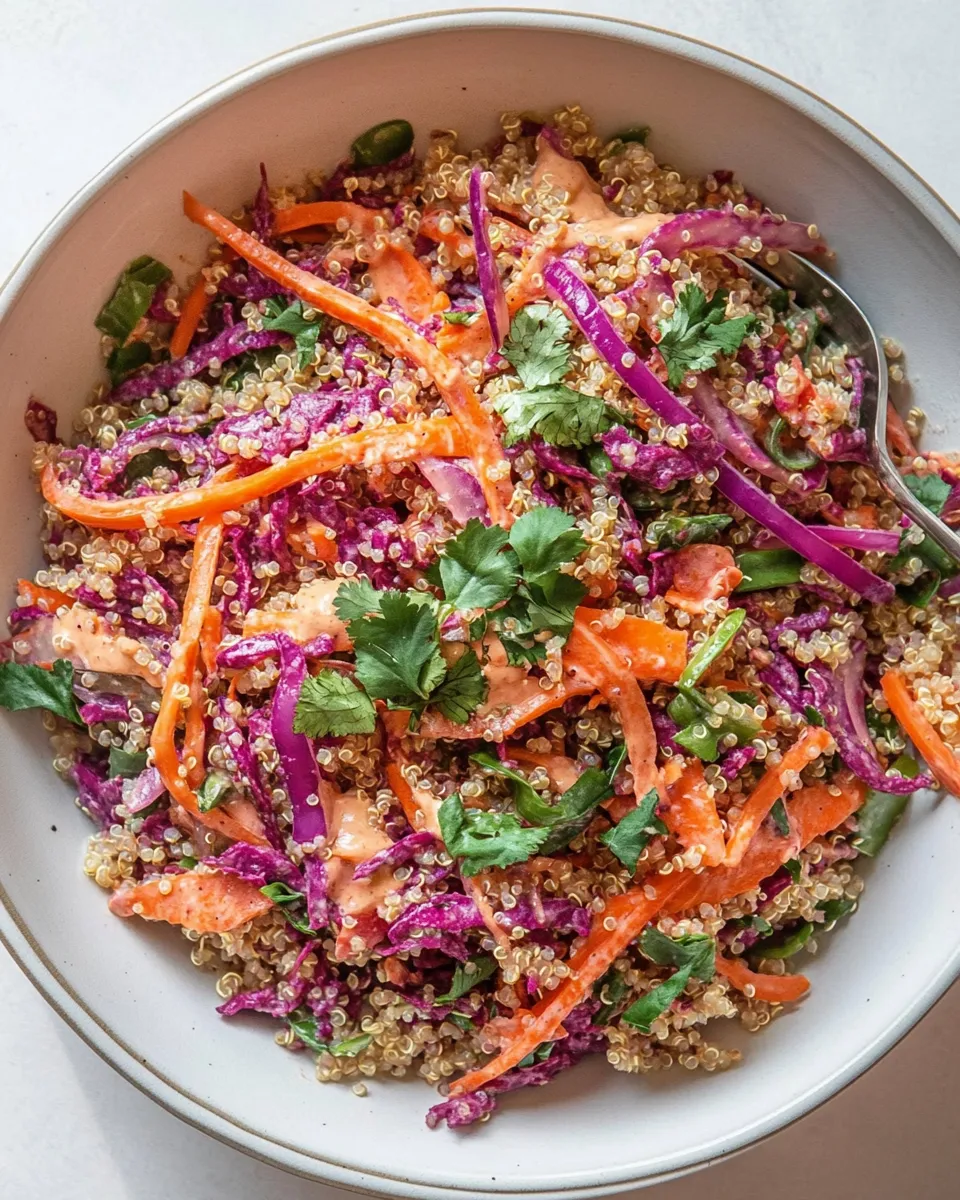 Delicious Spicy Peanut Quinoa Salad shot