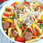 Homemade Spicy Sausage and Pepper Pasta photo