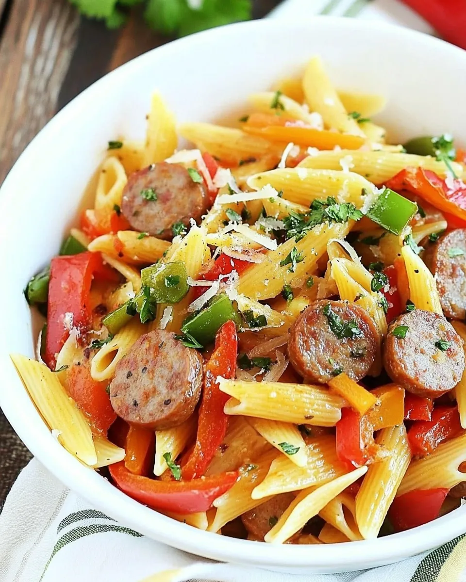 Classic Spicy Sausage and Pepper Pasta image
