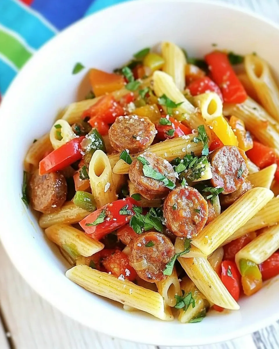 Easy Spicy Sausage and Pepper Pasta recipe photo