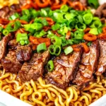 Homemade Spicy Steak Ramen Noodles photo