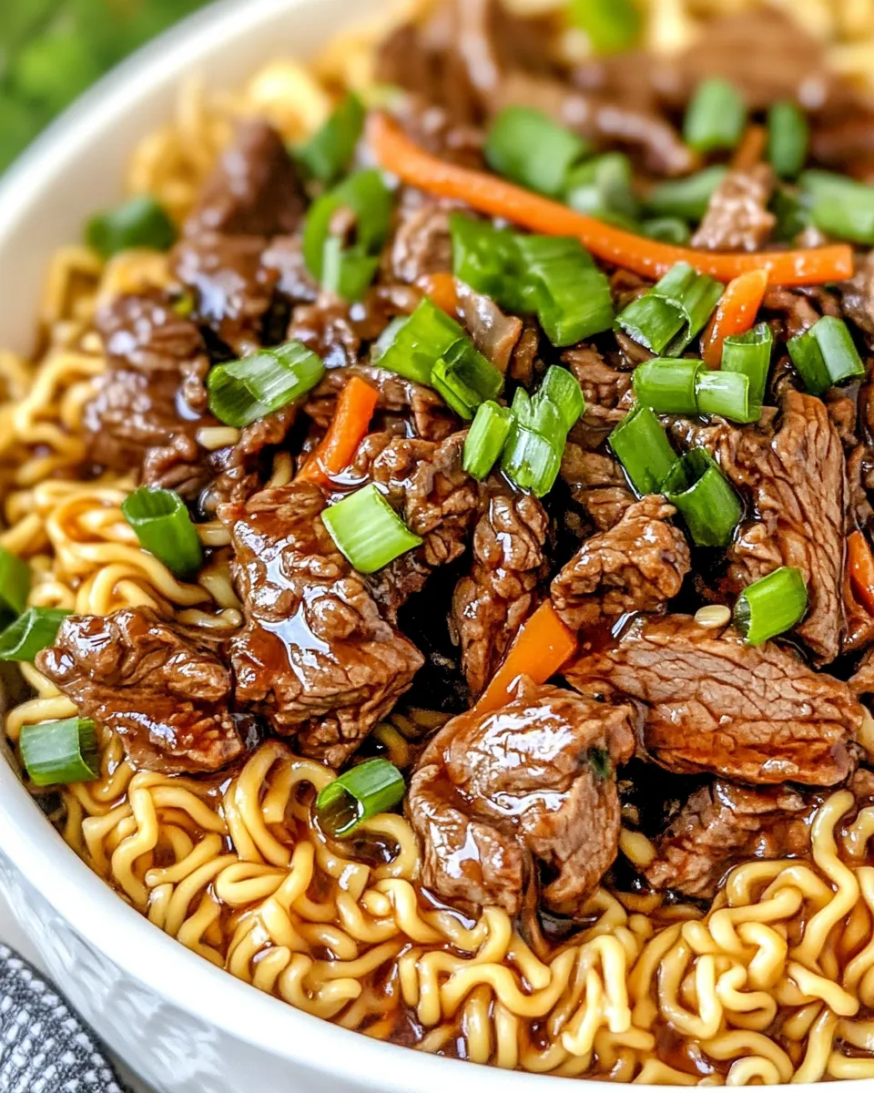 Easy Spicy Steak Ramen Noodles recipe photo