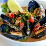 Homemade Spicy Steamed Mussels in Miso Broth photo