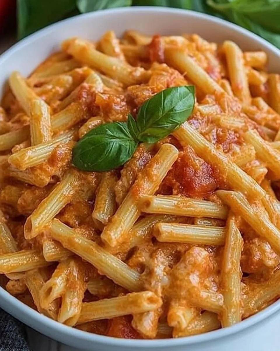 Delicious Spicy Tomato Cream Pasta shot