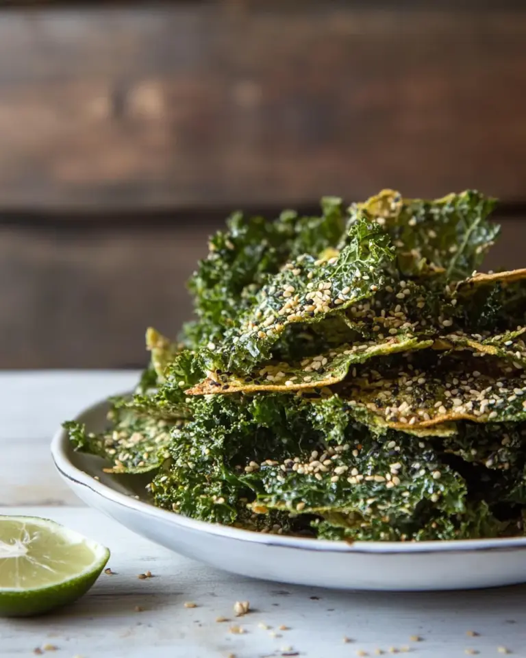 Homemade Spicy kale chips with tahini and sesame photo