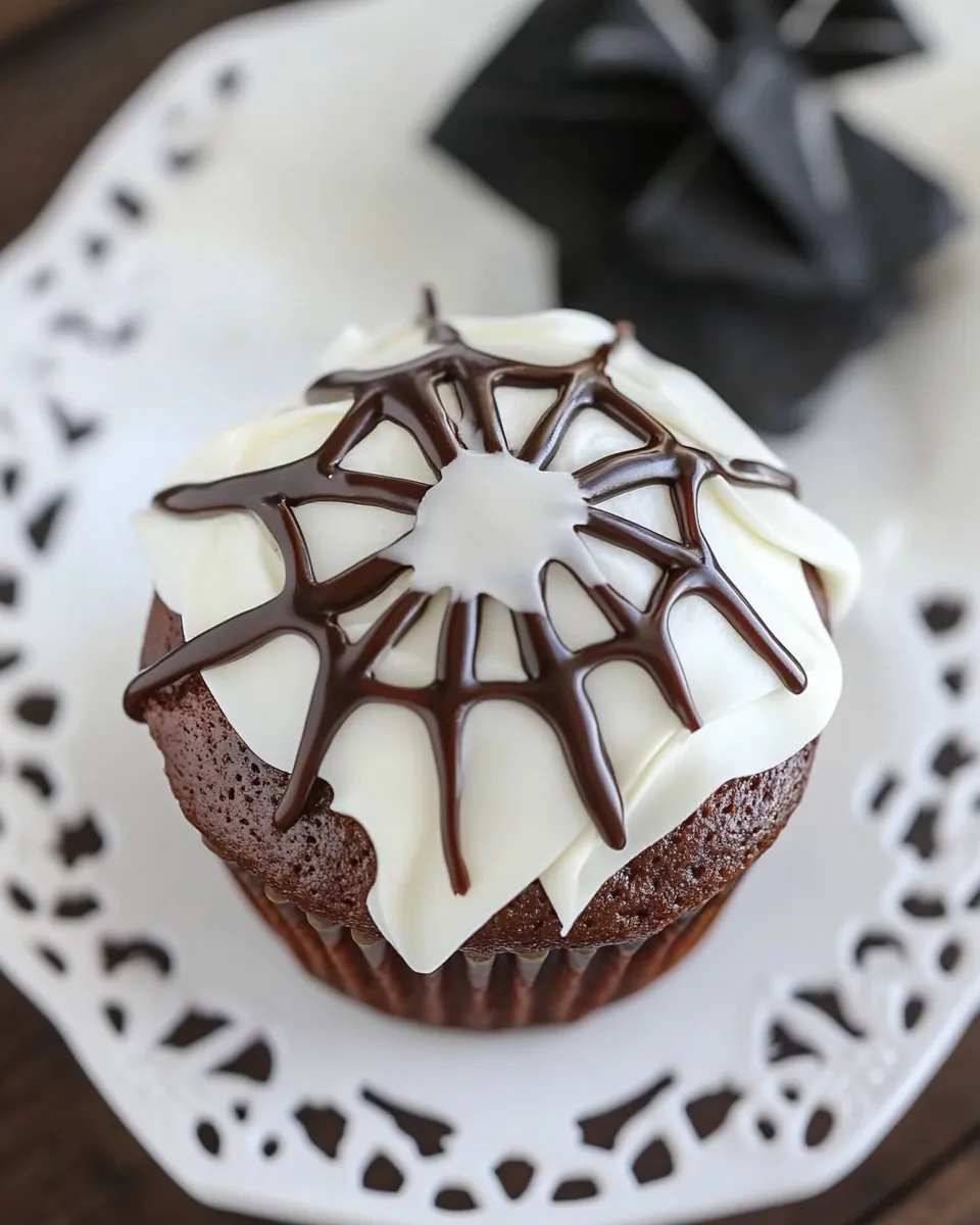 Quick Spiderweb Cupcakes shot