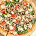 Homemade Spinach Mushroom and Feta Pizza photo