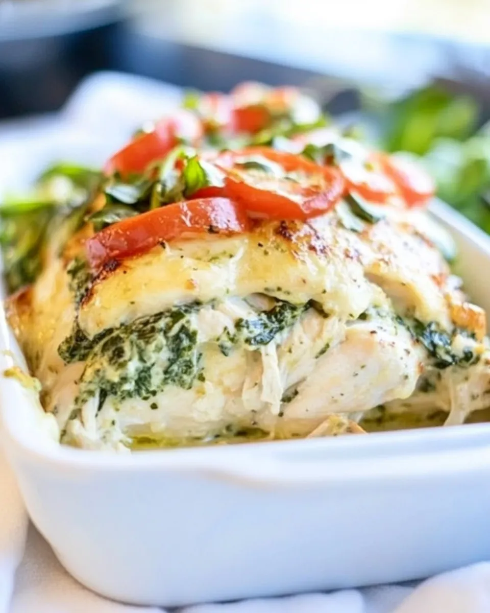 Healthy Spinach Pesto Baked Chicken shot
