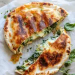 Simple Spinach and Artichoke Pita Grilled Cheese. image