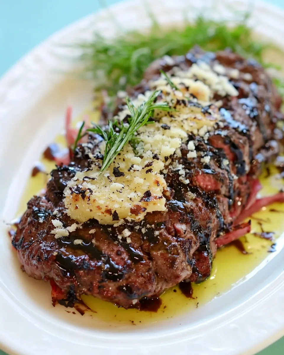 Homemade Steak with Parmesan Butter and Balsamic Glaze photo