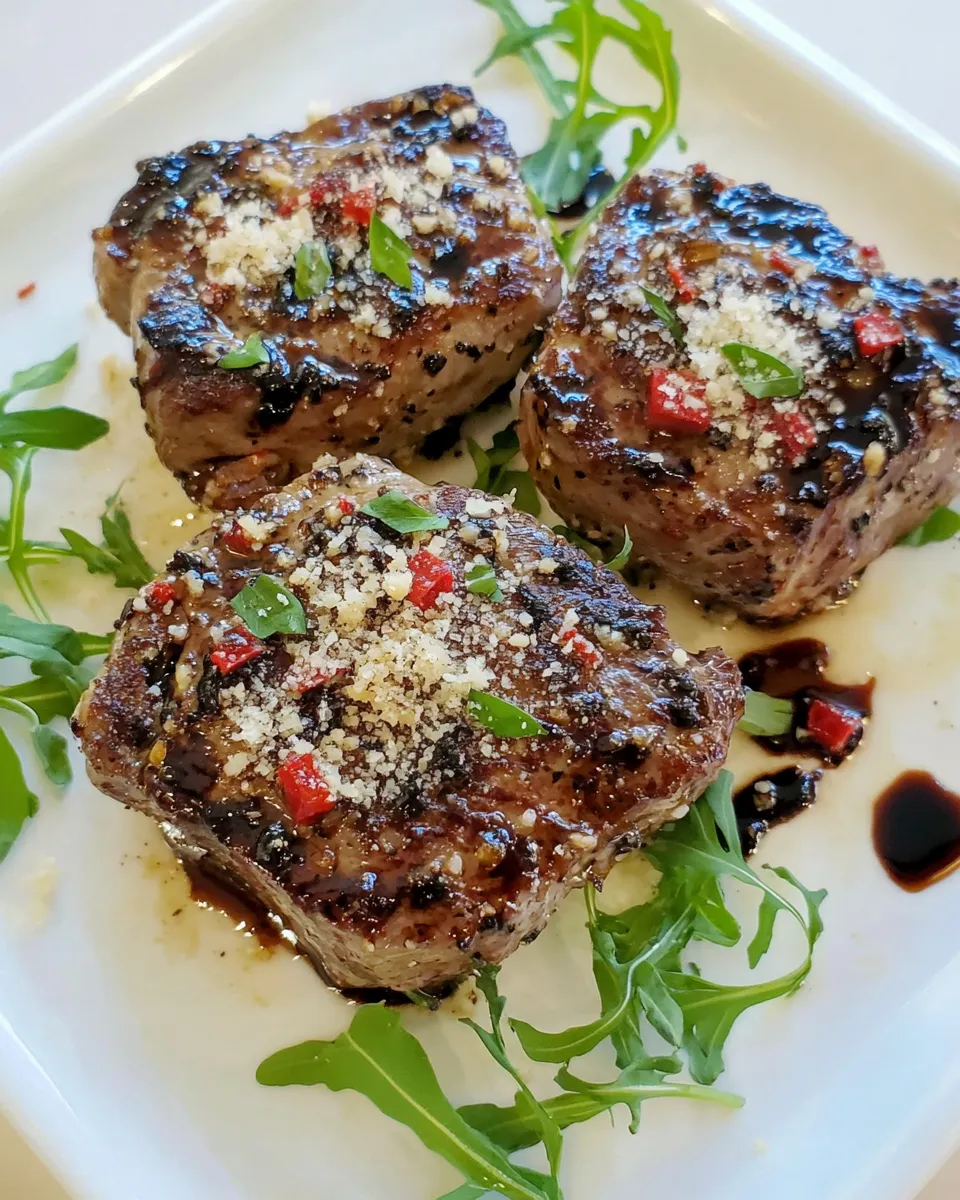 Easy Steak with Parmesan Butter and Balsamic Glaze recipe photo