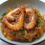 Homemade Steamed Prawns w/ Glass Noodles (Goong ob Woonsen) recipe photo