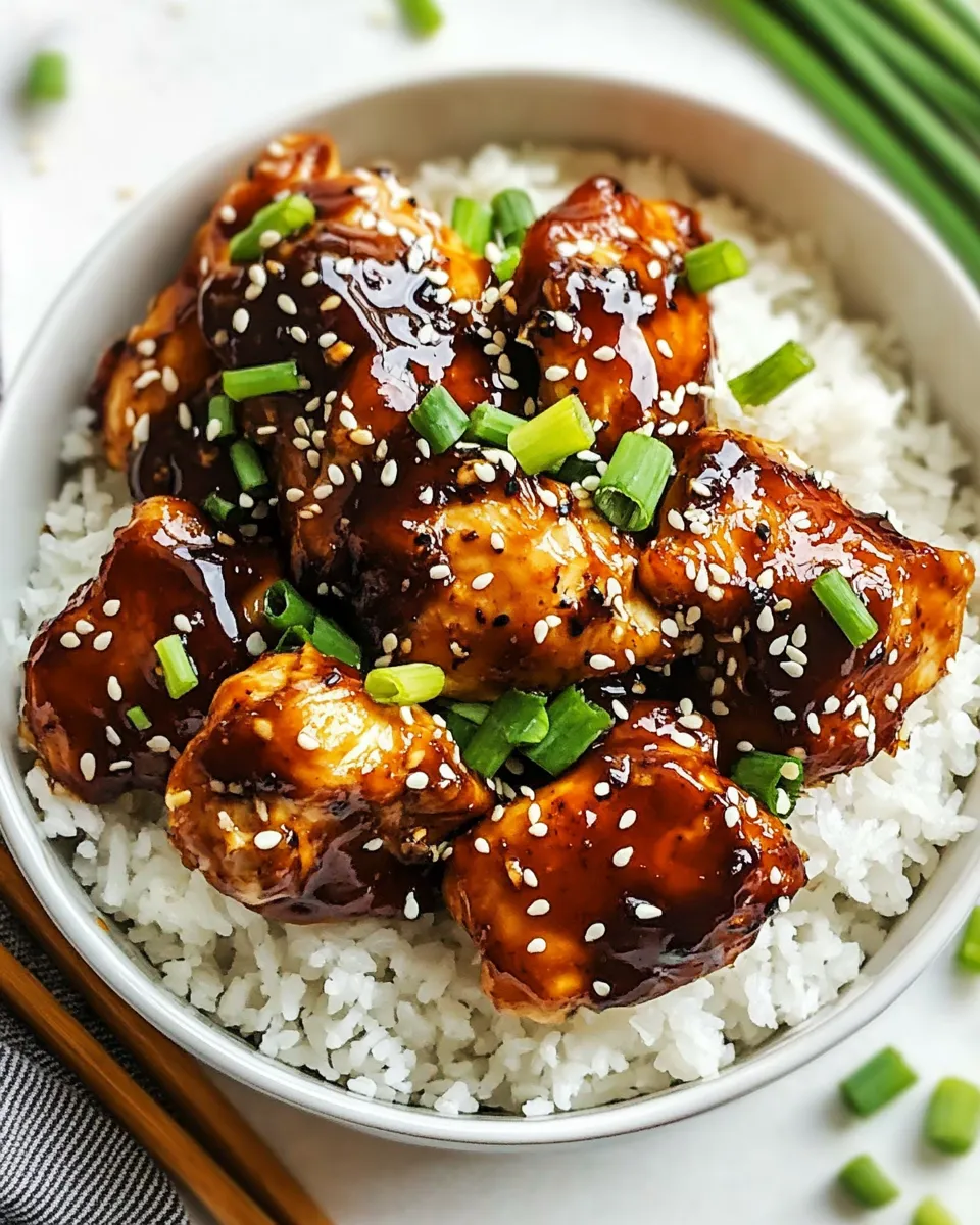 Homemade Sticky Asian Glazed Chicken shot