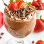 Homemade Strawberry Chocolate Smoothie photo