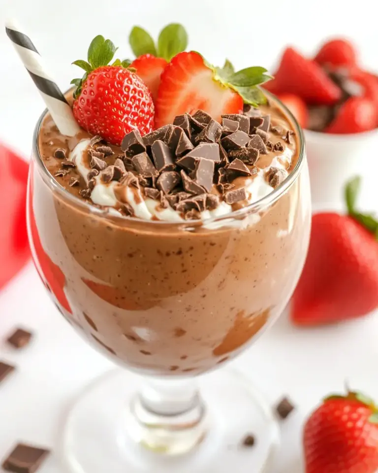 Homemade Strawberry Chocolate Smoothie photo