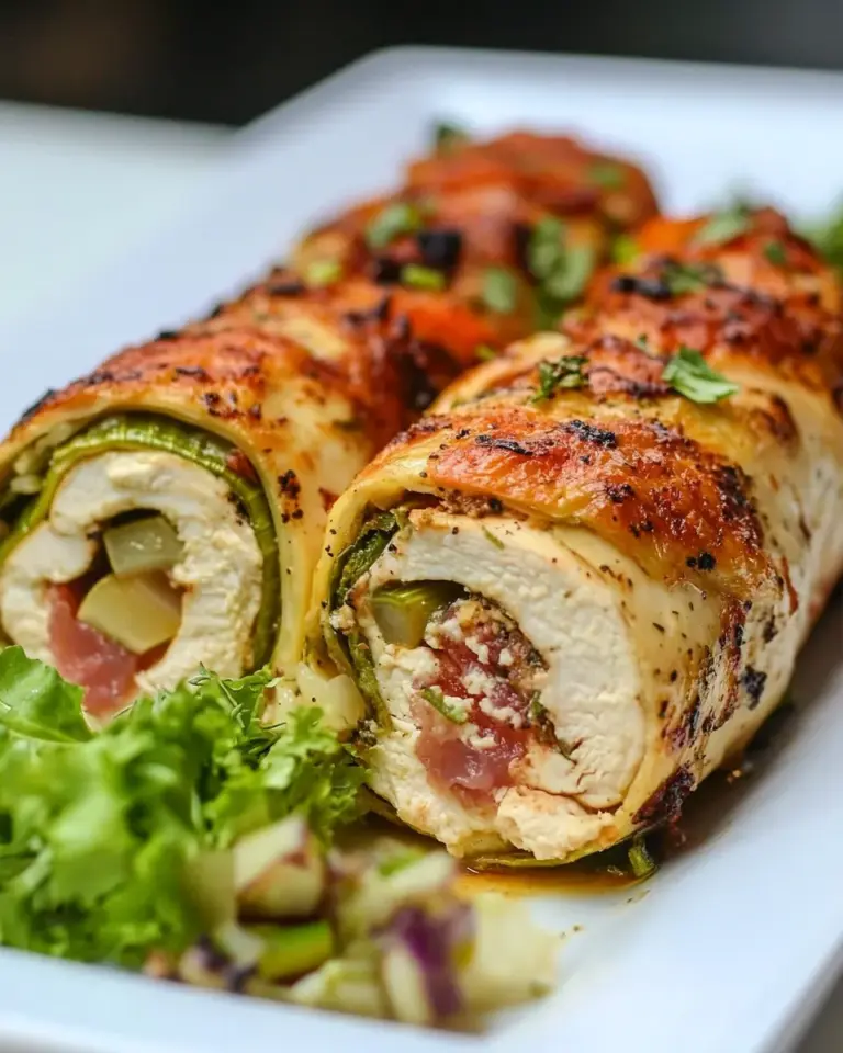 Homemade Stuffed Chicken Roll with Leek, Tomato and Cheese photo