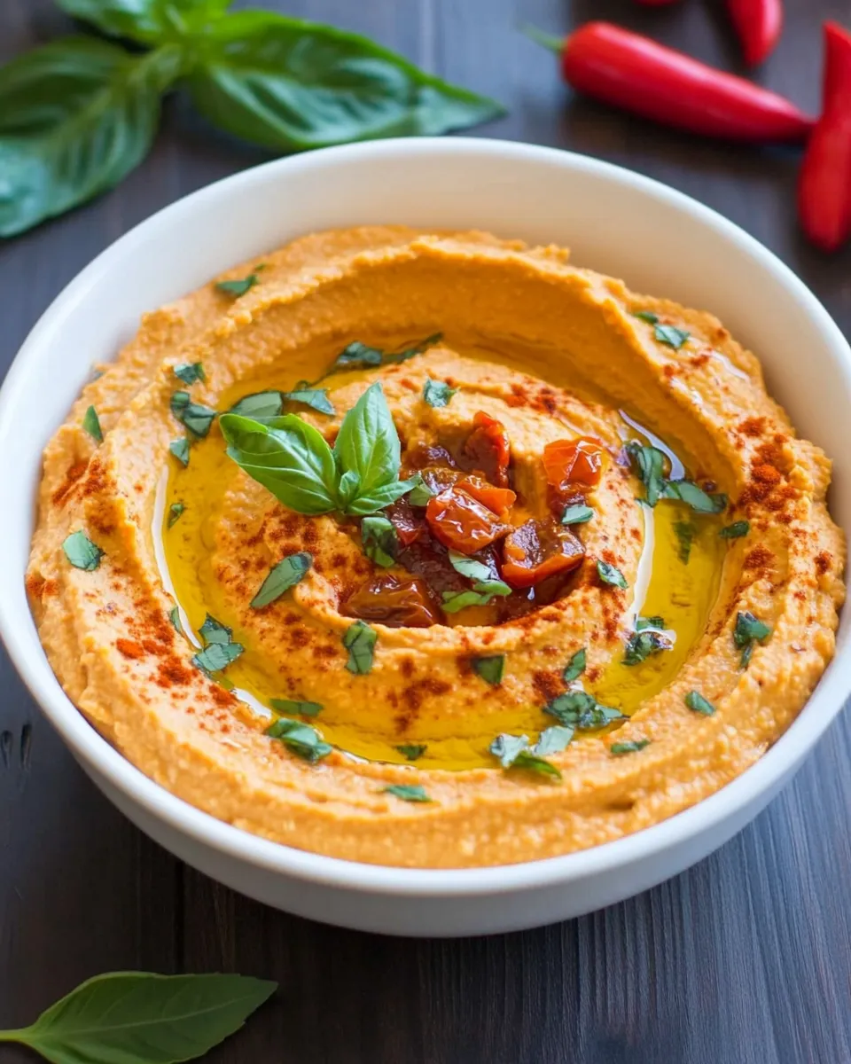Classic Sun Dried Tomato Basil Hummus image