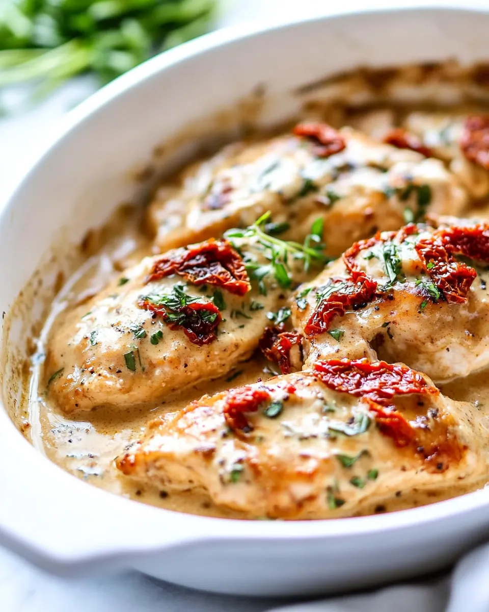 Delicious Sun Dried Tomato Chicken shot