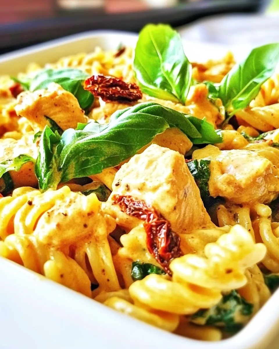 Delicious Sundried Tomato Chicken Pasta shot