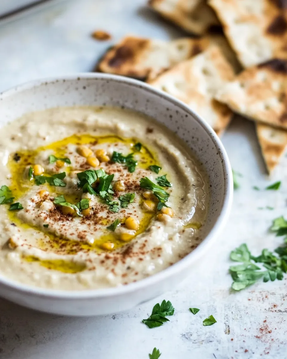Delicious Sunflower Lentil Dip shot