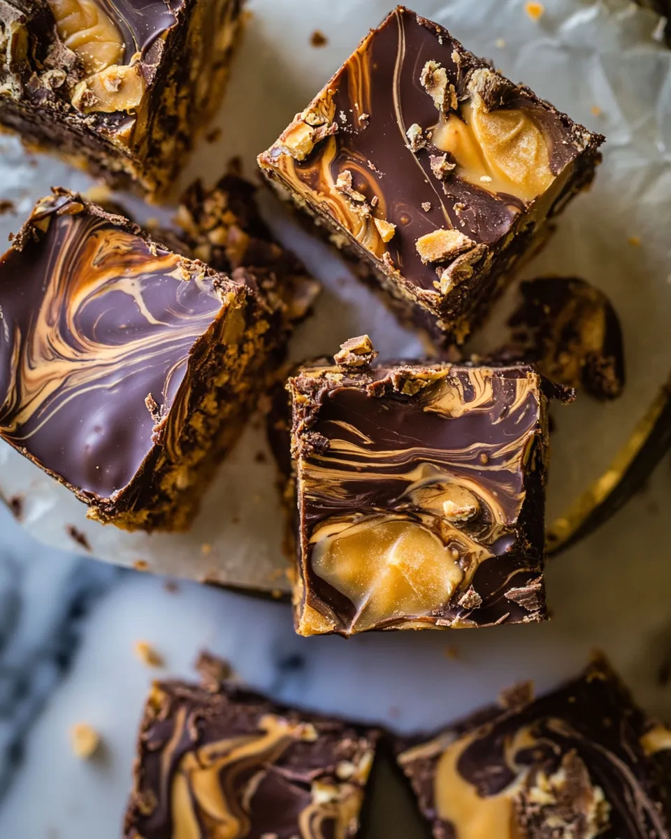 Savory Swirled Chocolate Butterscotch Bars. photo