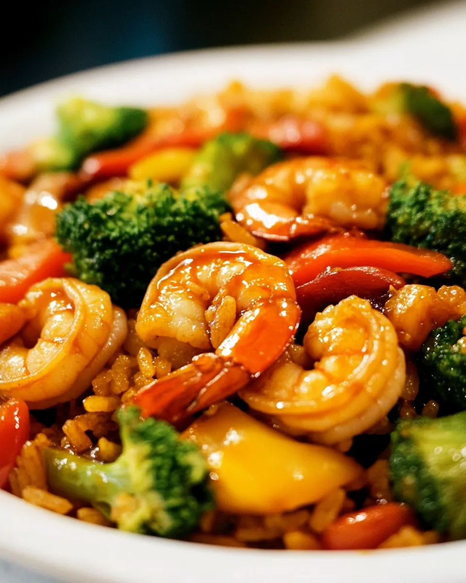 Easy Szechuan Shrimp Stir Fry with Fried Rice photo