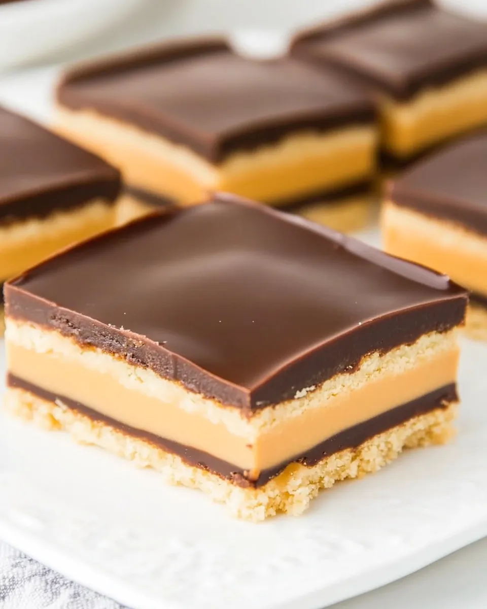 Classic Tagalongs Cookie Bars shot